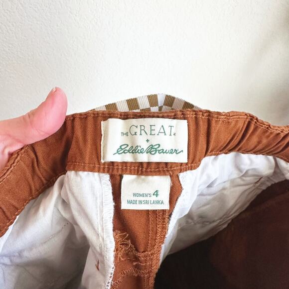 The Great X Eddie Bauer Canvas Cargo Pants Size 4 Outdoors Hiking Belted Gorp - Picture 6 of 10